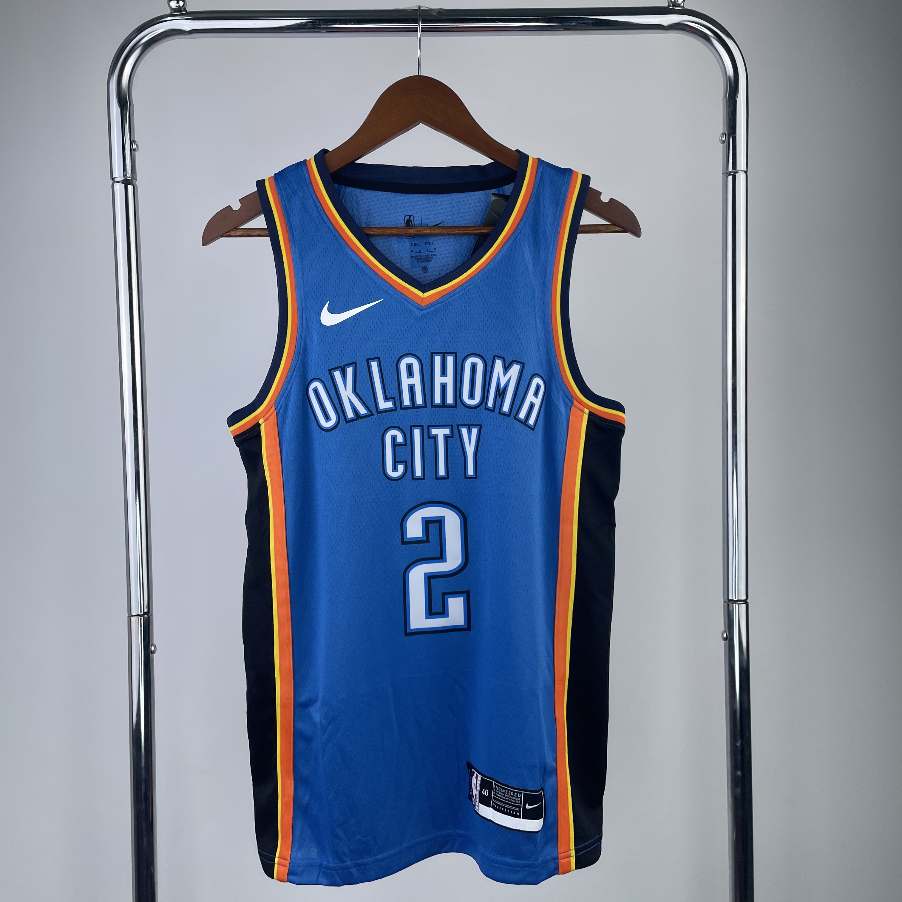 Men Oklahoma City Thunder #2 Shai Gilgeous-Alexander Blue Season Nike 2023 NBA Jersey->->NBA Jersey